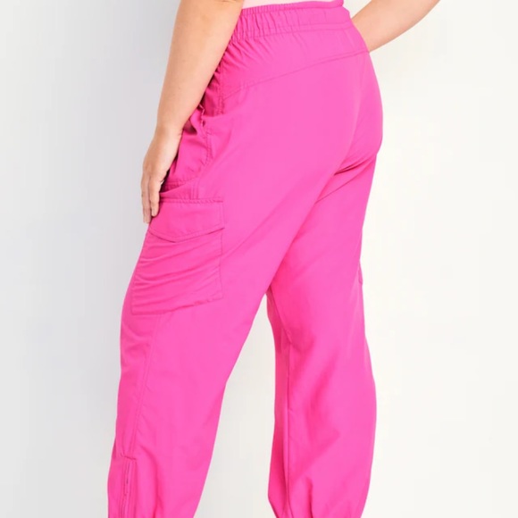 NWT OLD NAVY High-Waisted Ankle-Zip Cargo Jogger  PANTS  Flamingo FeatheLARGE - Picture 8 of 9
